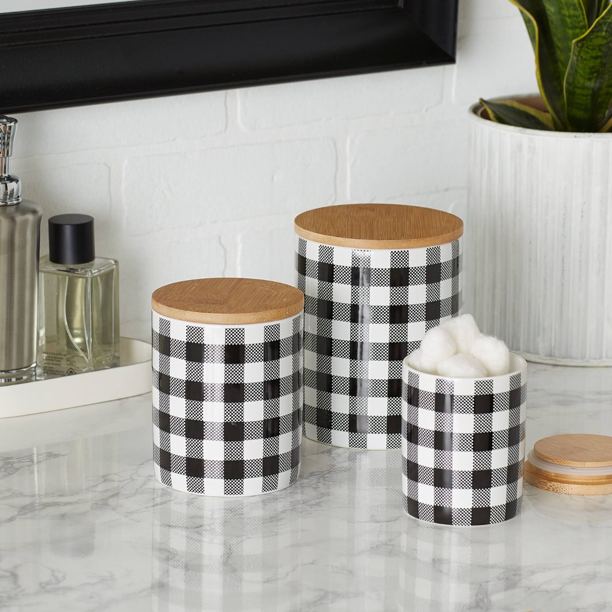 DII® Buffalo Check Ceramic Canister Set